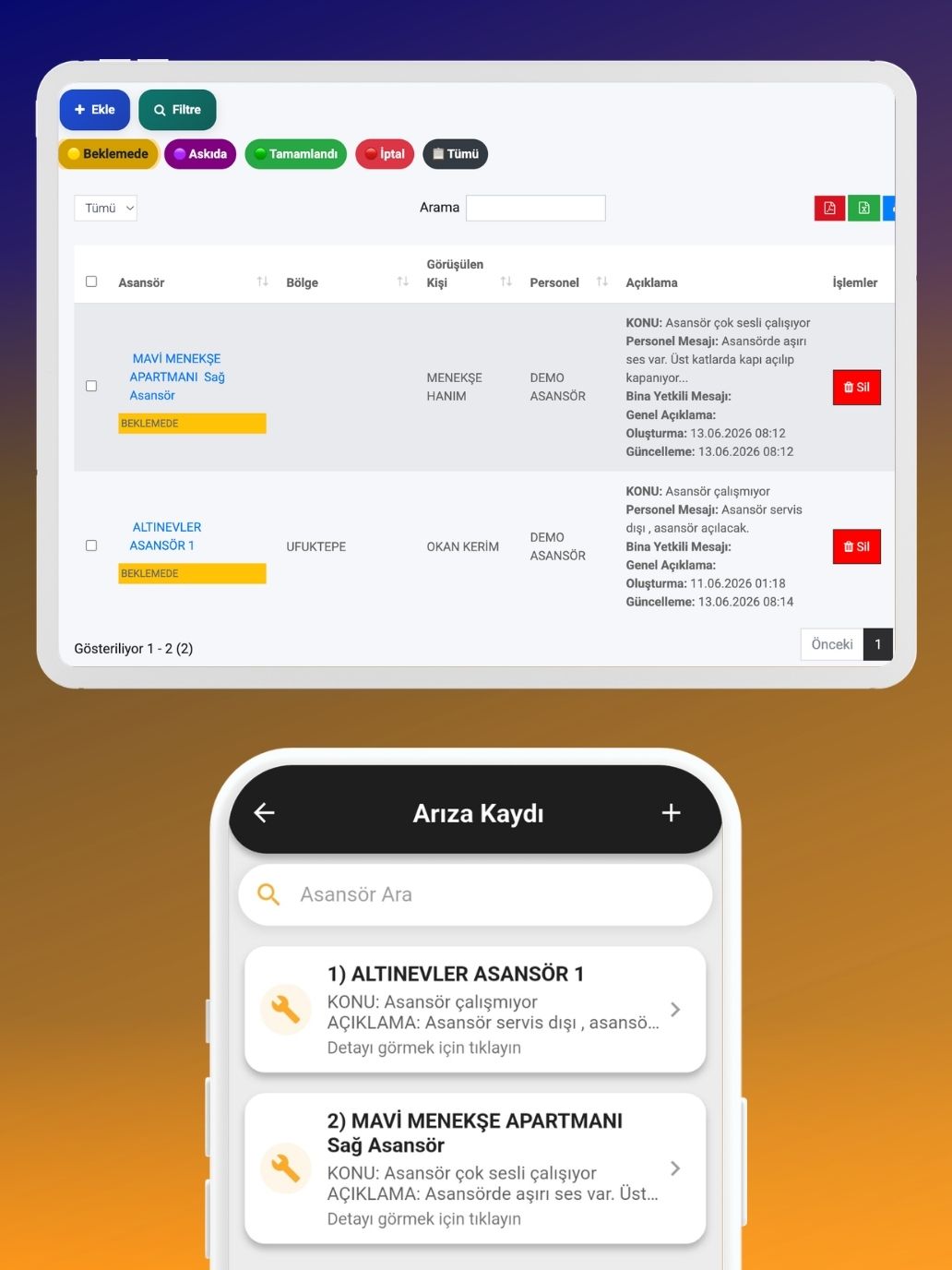 Arıza Yönetimi ve Asansör Arıza Takip Programı